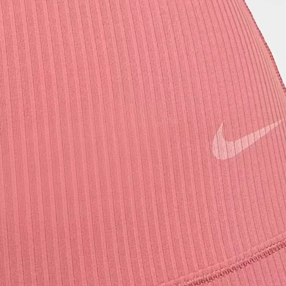 New Nike Zenvy Rib Gentle-Support, High-Waisted Leggings Rose/Pink - Picture 5 of 7